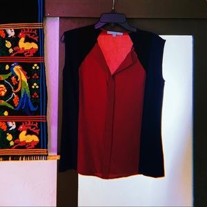 Antonio Melani Silk Geometric Pattern Blouse